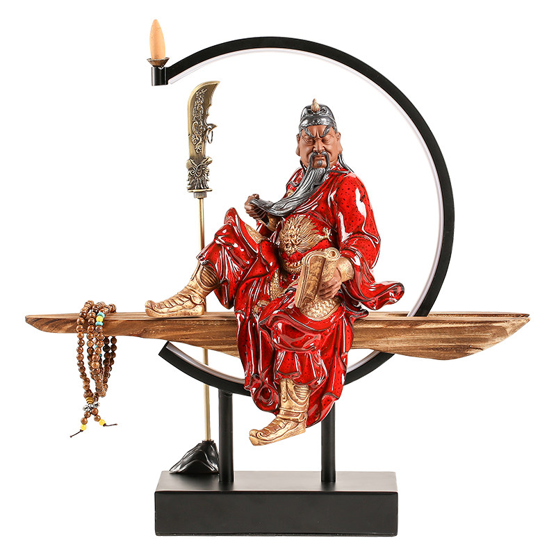 中式客厅禅礼意摆玄件文武创关公关羽关装饰聚帙2020品关二爷工艺