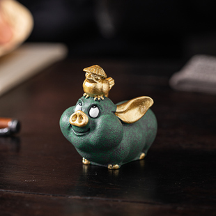 国潮诸事喜彩金手绘吉祥物桌面摆件家居客厅办公室工位书房装饰品
