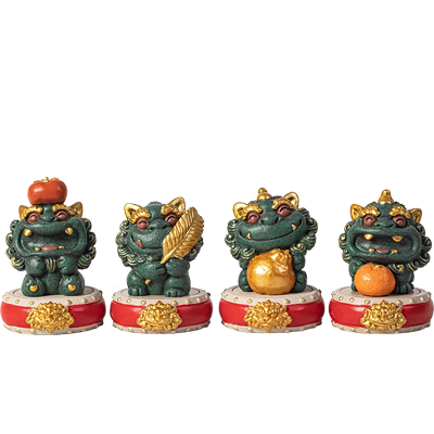 青砂石送礼国潮桌面小狮子装饰品