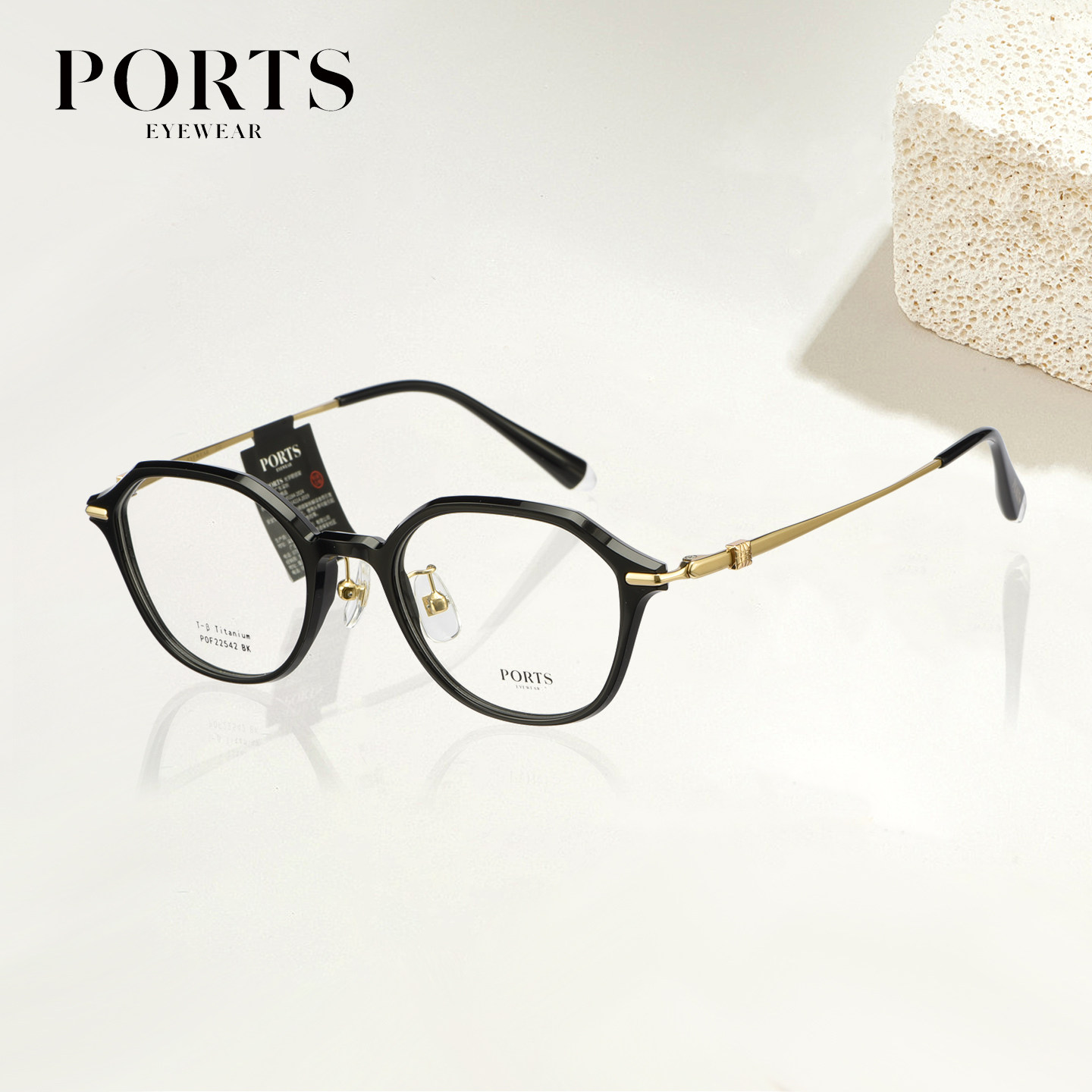 PORTS女复古文艺圆框简约优雅时尚前卫轻盈舒适知性干练POF22542