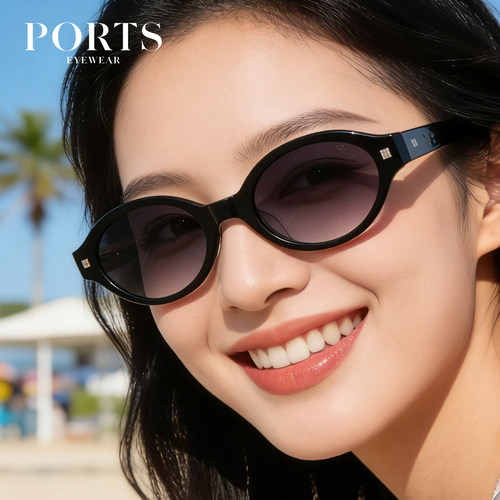 PORTS太阳镜椭圆框时尚百搭轻奢简约老钱风旅游开车遮阳PSF23604