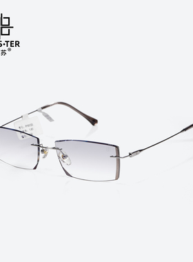 BLUS.TER万金宝巴苏男士钻石切边无框眼镜轻盈商务儒雅沉稳P10123