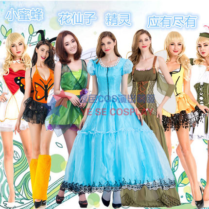 万圣节儿童服装女童公主花仙子套装舞会礼服角色扮演cosplay衣服