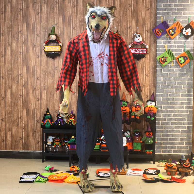 9米恐怖电动声控发光狼人服装酒吧ktv装饰道具摆件