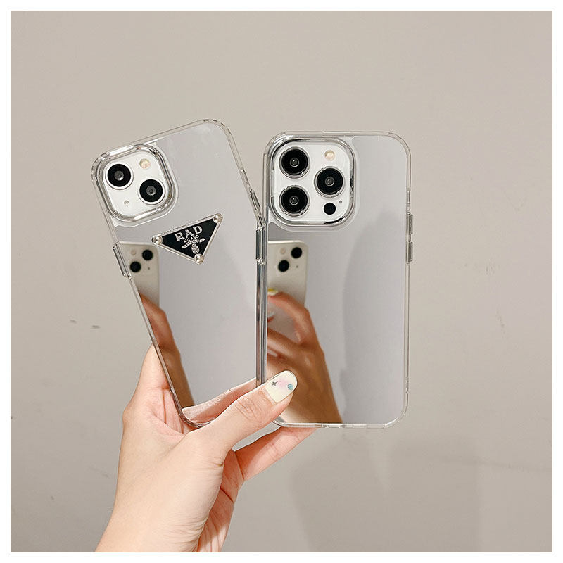 白敬亭同款补妆镜子适用苹果16小香风iPhone15promax手机壳镜面14潮牌13pro透明壳11情侣78plus男