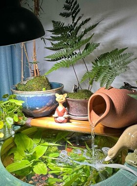 古法养鱼流水陶瓷罐家用