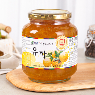 韩国进口全南蜂蜜柚子茶水果茶百香果柠檬果酱冲泡饮品玻璃瓶装
