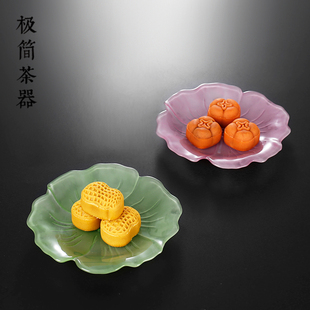 中式高颜值茶点干果盘点心盘甜品零食茶碟茶室茶果盘糕点月饼摆盘