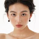 EVESENSE高级感黑玛瑙简约气质耳环轻奢925银耳钉小众设计耳环女