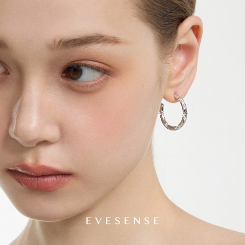 EVESENSE破碎系列镶钻圈圈耳环