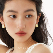 EVESENSE高级艺术感珐琅滴釉耳圈简约素圈气质原创耳饰925银耳针