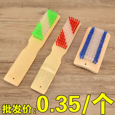竹制鞋刷家用加厚长柄硬毛不伤鞋刷子清洁刷洗衣刷洗鞋刷子地板刷