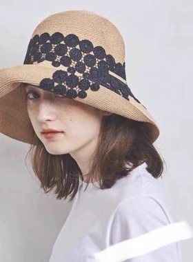 23日本athen@scarllet lace 可折叠蕾丝Kimberly防晒草帽遮阳帽