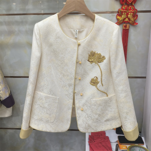 刺绣外套女圆领单排扣轻奢短款 风商场同款 国风外套 新中式 2026春季