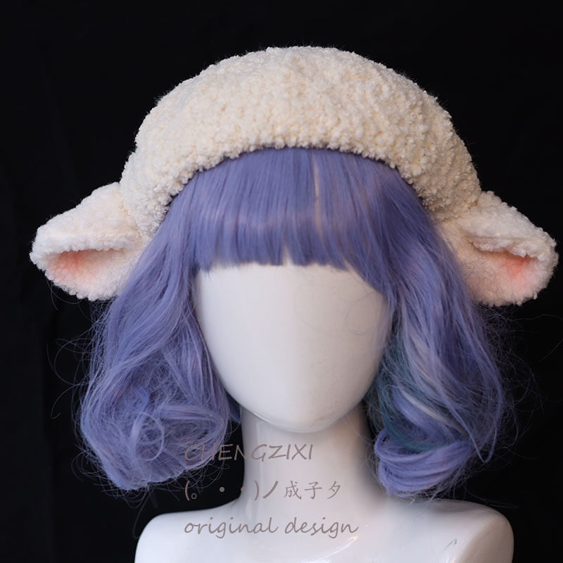 新款甜美可爱小羊耳朵贝雷帽洛丽塔蓓蕾帽可爱帽子羊羔绒奶白秋冬,服饰配件/皮带/帽子/围巾,帽子,淘宝优惠券,粉丝福利购,淘宝优惠卷