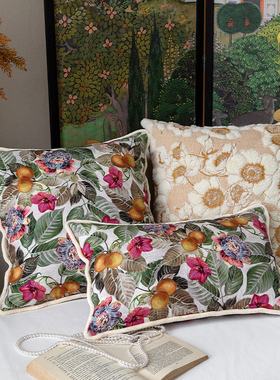 美式田园风抱枕套花卉客厅沙发靠垫靠包腰枕靠枕套法式床头靠背