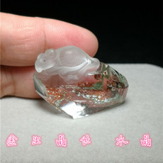аксессуары для шеи 天然绿幽灵发晶钛晶紫晶黄水晶一物一图生肖随形项链挂件吊坠雕件