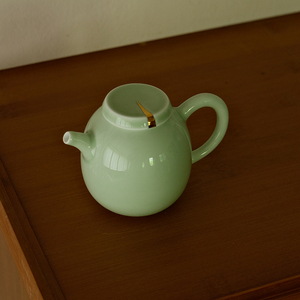 景德镇陶瓷青釉功夫茶具单壶家用新中式茶器陶瓷小号日式高端豆青