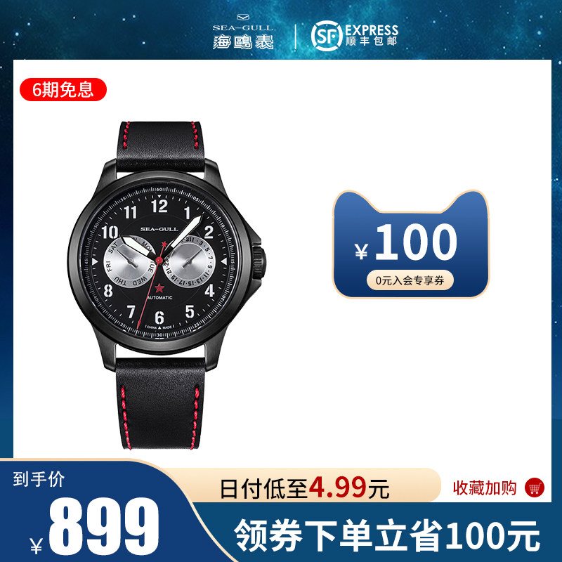 海鸥手表男士全自动机械表军表指挥官系列国产腕表819.97.5103H