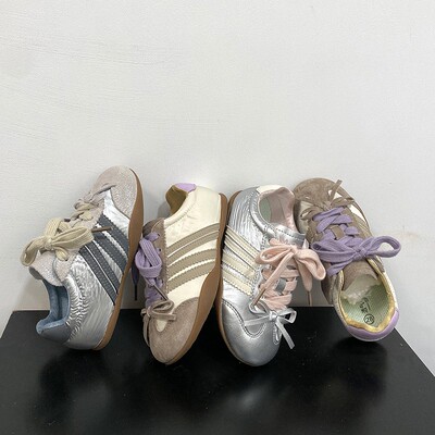 2026春季新款女童芭蕾风蝴蝶结德训鞋中大童洋气时髦百搭阿甘板鞋