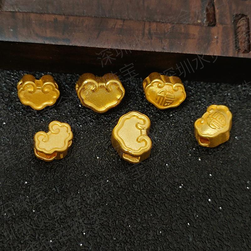 足金999长命锁黄金祥云锁