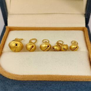 足金999铃铛纯黄金卡通响铃铛吊坠3D硬金无响铃挂坠锁骨项链女
