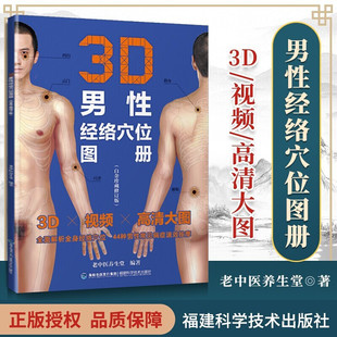 3D男性经络穴位高清标准图册人体穴位图解大全书 中医养生取穴找穴位图经络穴位按摩大全书人体经络全身十二经络书 中医养生书籍