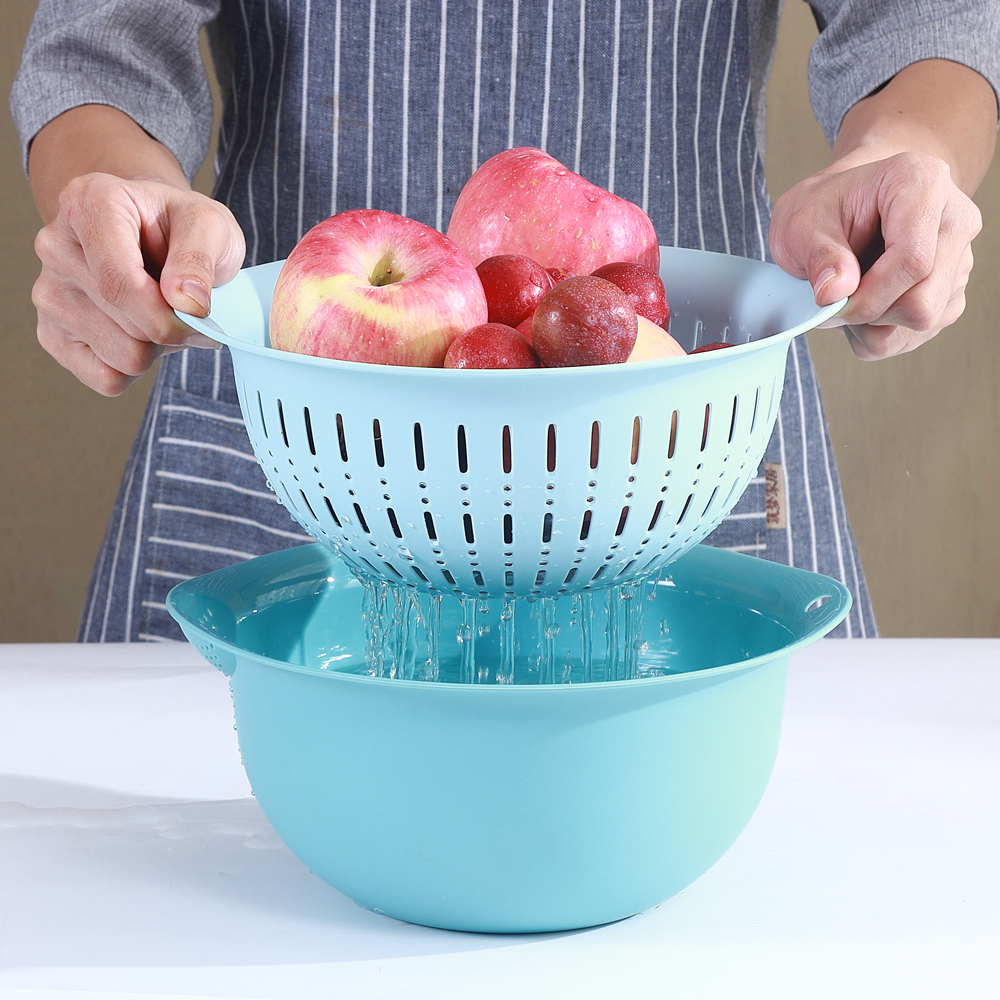 日式洗菜盆沥水篮厨房家用塑料水果盘...