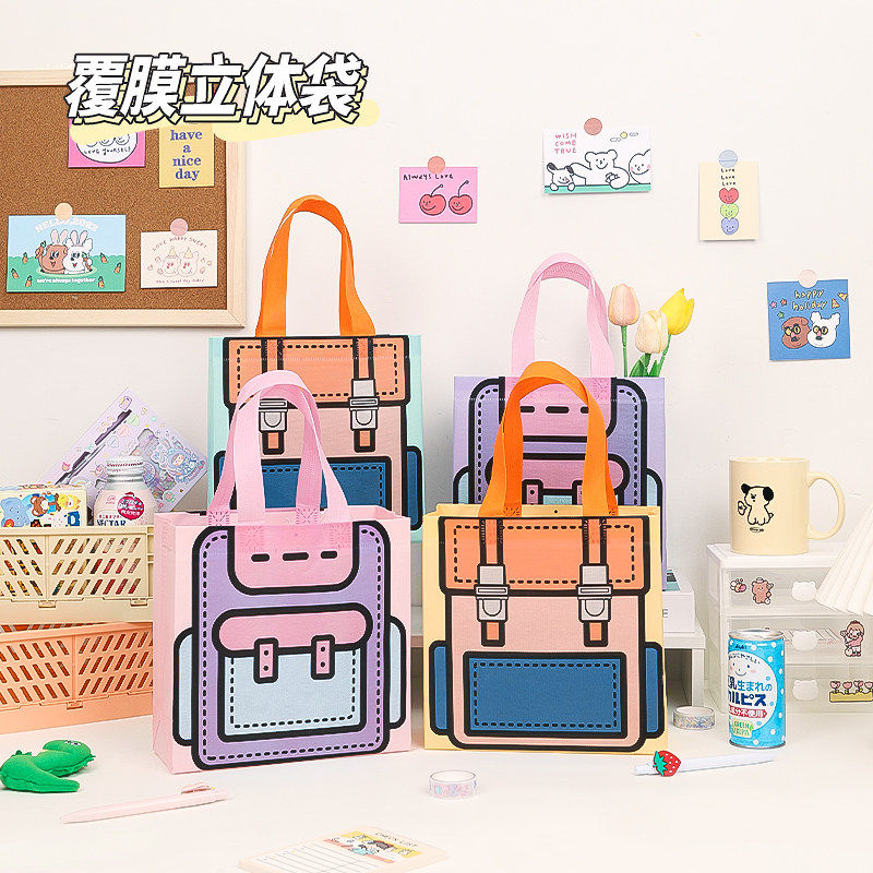 200个儿童礼品袋幼儿园手提袋小朋友小书包零食袋生日节日礼物袋