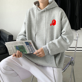 2021秋冬新款高品质多色印花港仔宽松情侣连帽卫衣Y031白，男装卫衣，电商B219