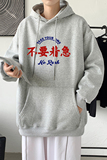 2021秋冬新款高品质潮印花港仔宽松情侣连帽卫衣Y038白，男装卫衣，电商B219