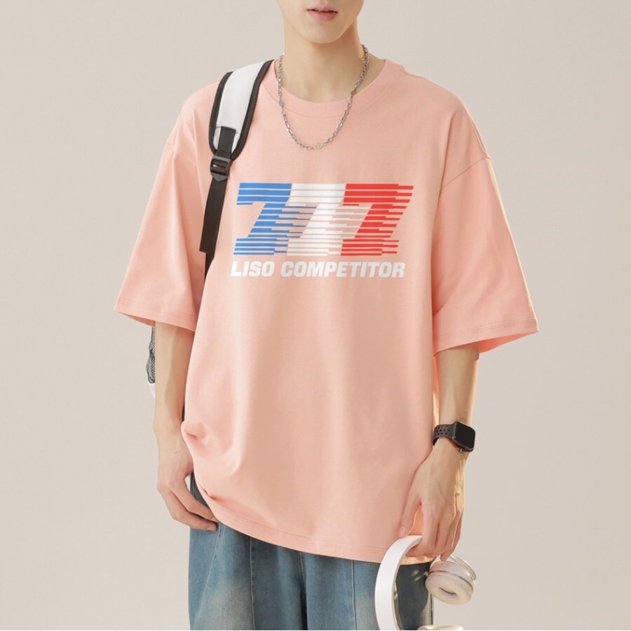 2024新款230g重磅纯棉港风男美式大版型宽松落肩短袖T恤Y662P25,男装T恤,电商B219