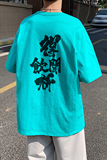 505-1-Y038潮字T恤男女同款宽松中性风情侣装潮牌印花白色，男装T恤，电商B219