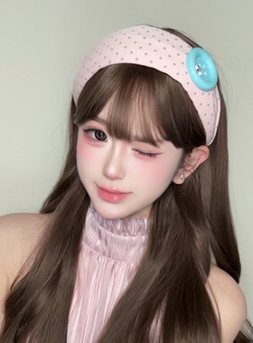 Miiro Cat原创手工diy小众纽扣韩系波点发箍头饰古早可爱