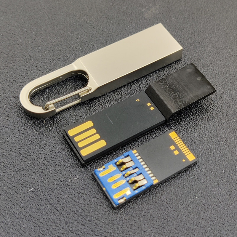 U盘diy外壳配件 金属钥匙扣 适用长款黑胶体2.03.0
