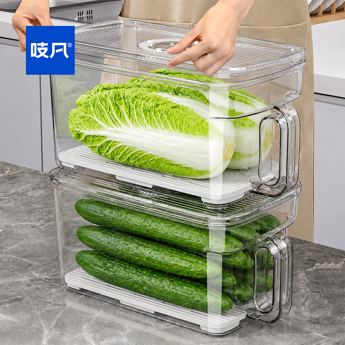 日本冰箱收纳盒整理盒保鲜盒食品级专用蔬菜鸡蛋冷冻神器储物盒子