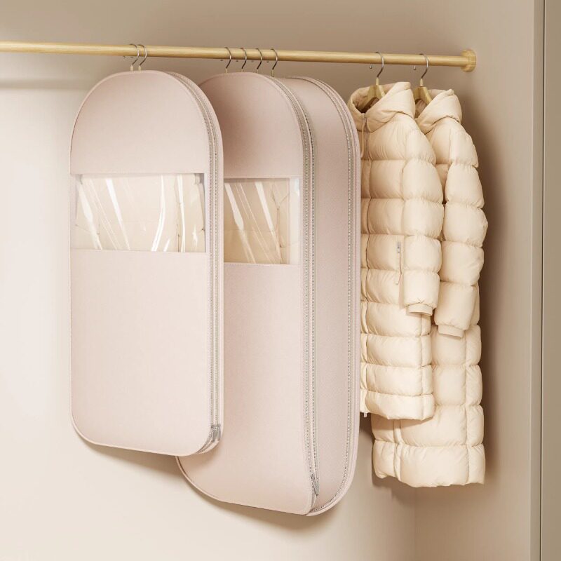 日本羽绒服压缩防尘罩家用衣柜挂式衣服防尘袋大衣挂衣罩收纳袋子