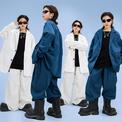 儿童震感舞funky习舞堂popping套西服套装中小学生男孩hiphop定制