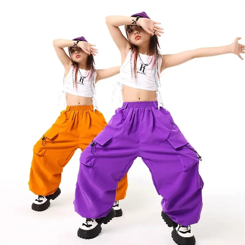 儿童爵士舞服装工装裤套装