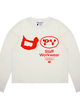 Paper voice员工长袖T恤美式复古cleanfit风格boxy版型小众设计