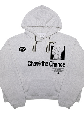 Paper voice重磅加绒低饱和连帽卫衣灰色美式设计感春夏路边野餐