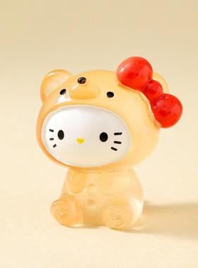 夜光装扮小熊系列萌粒公仔 diy钥匙扣挂件对对碰盲盒桌面摆件