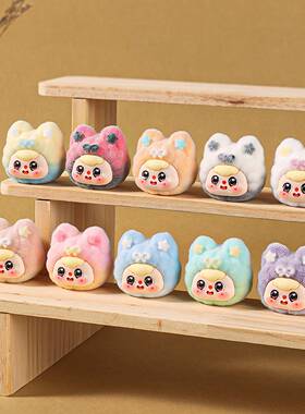 小红书推荐植绒星星猫耳萌粒公仔创意小礼品办公室桌面迷你小摆件