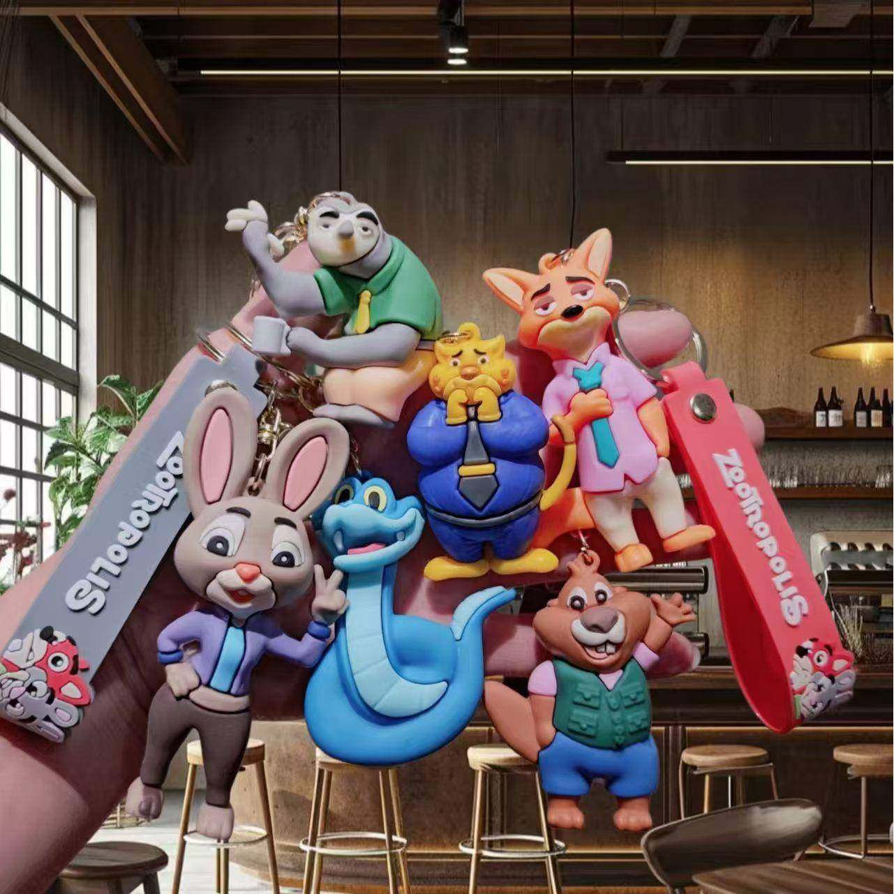 卡通疯狂动物城2钥匙扣朱迪尼克闪电包包挂件电玩城地推礼品