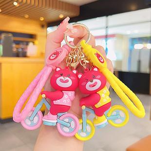 网红草莓熊玩偶小礼品卡通钥匙扣情侣挂件公仔卡通钥匙链挂饰