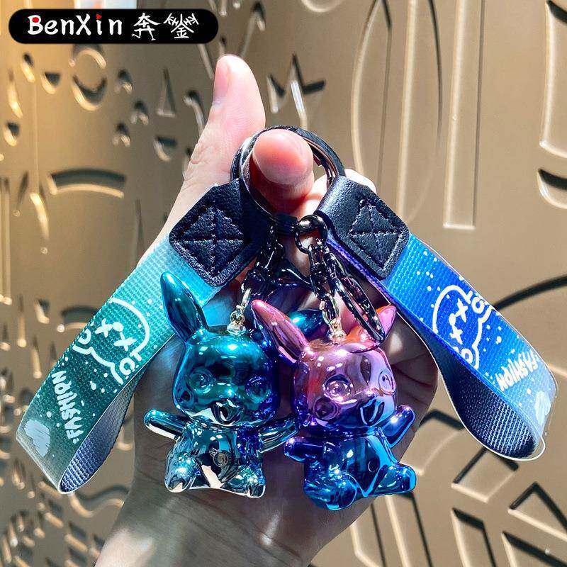 炫彩电镀皮卡丘公仔钥匙扣包包挂件可爱汽车钥匙链挂饰小礼品