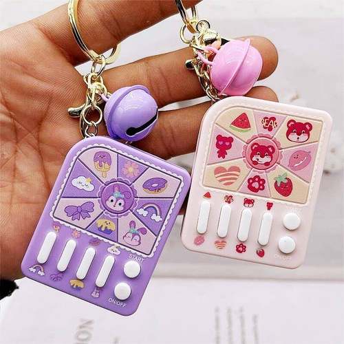 解压摇奖机数字中奖电动闪光游戏机钥匙扣儿童益智玩具小挂件抽奖