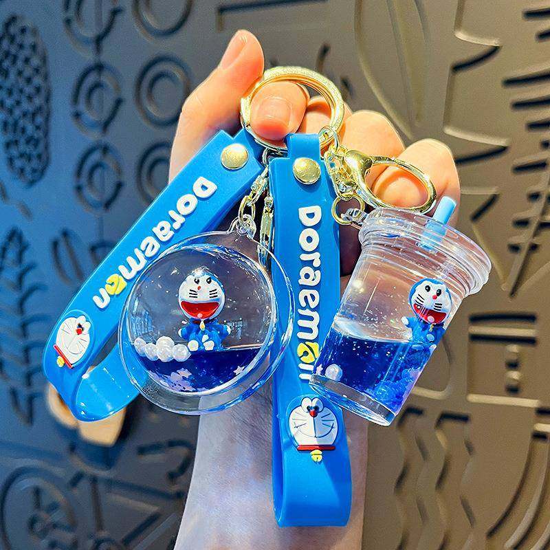 网红卡通入油可爱流沙多啦a梦可达鸭情侣汽车挂件礼品钥匙扣