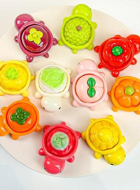 新款创意立体卡通水果小乌龟 diy潮玩树脂配件车载摆件拆盲盒盲袋