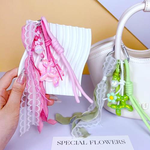 创意DIY吉他气球狗手绳扣挂件可爱miu系少女心包包挂饰小饰品